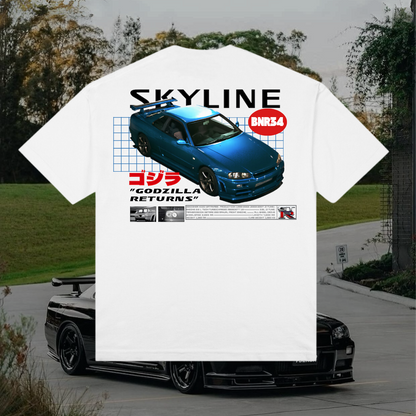 Camiseta ''GT-R R34 BNR'' - Branca